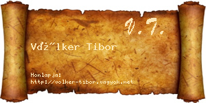 Völker Tibor névjegykártya